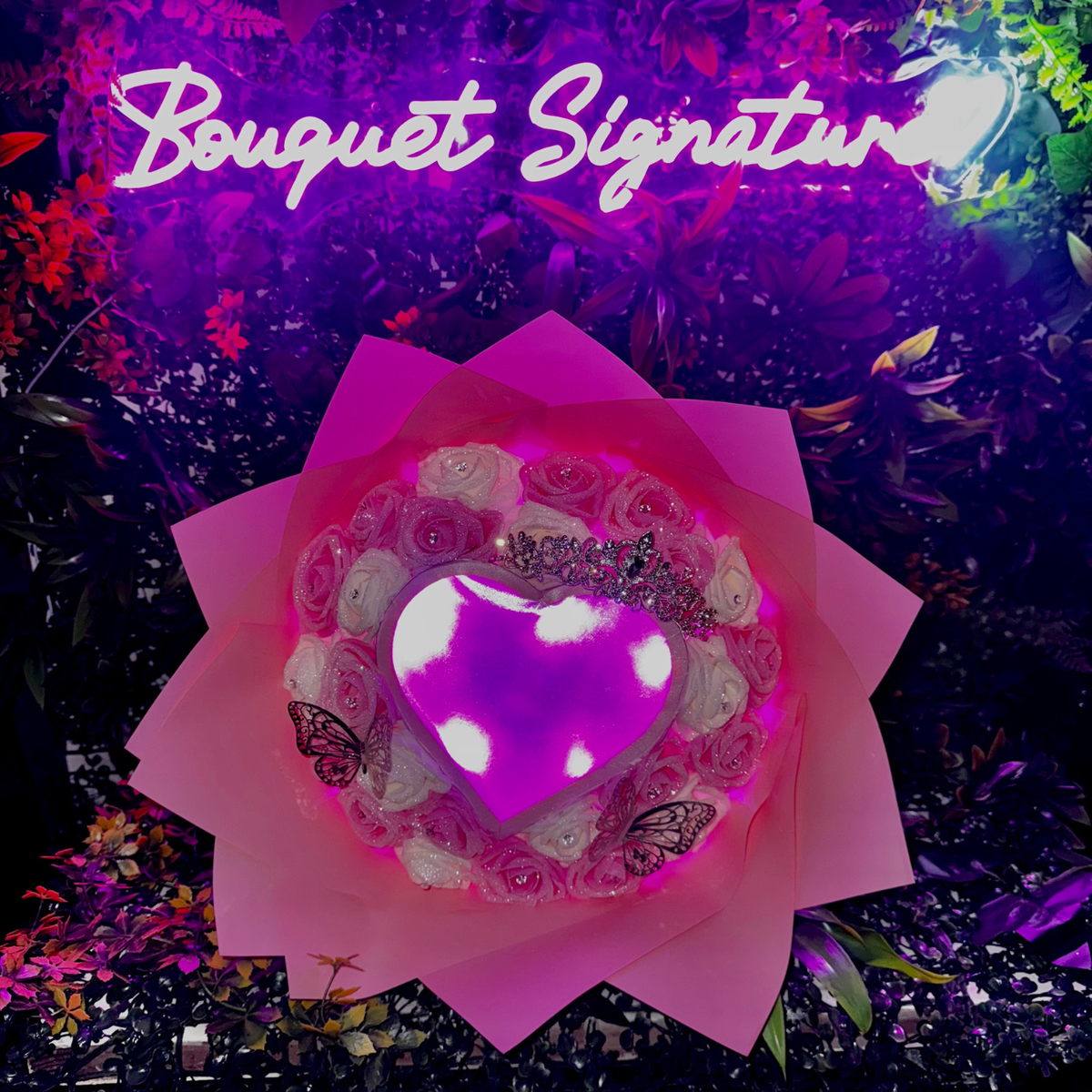 Bouquet Signature de 25 roses avec LED
