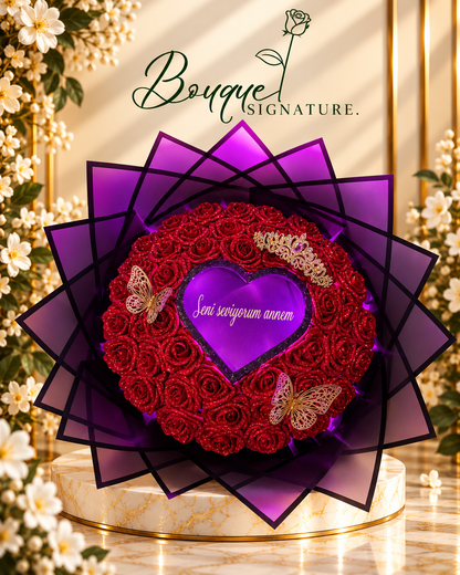 Bouquet Signature de 45 roses avec LED