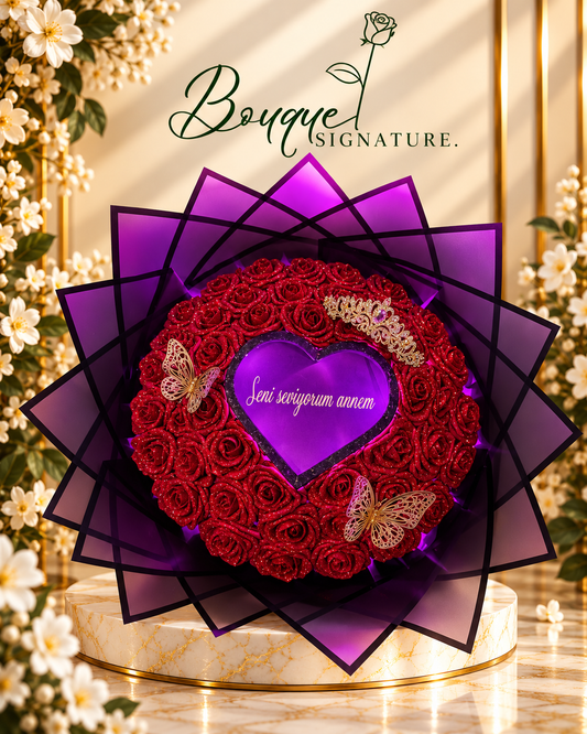 Bouquet Signature de 45 roses avec LED