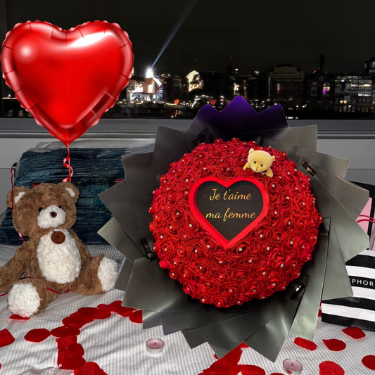 Pack Romantique 101 roses signature