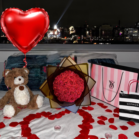 Pack Romantique 25 roses simple